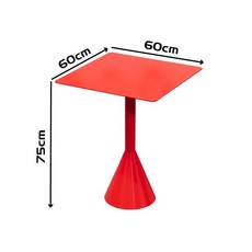 야외 테이블 세트 철제 의자 레드 정원 녹방지 베란다, 사각 60x60x75
