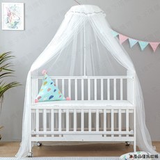 嬰兒床蚊帳，五檔高度調節，寶寶防蚊帳, 嬰兒床蚊帳【夾床式】灰色蕾絲邊
