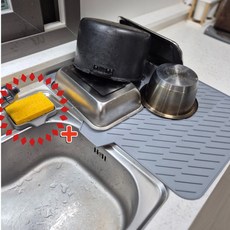 코지톡 물빠짐 실리콘 드라잉매트 특대형 식기건조매트, 그레이, 1세트, 1단