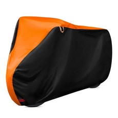 자전거 커버 야외 전천후 방수 비 햇빛 UV 먼지 방풍 잠금 구멍 포함 산악 및 로드 바이크용 보관 가방 XL 블랙&오렌지 200.7 x 69.8 x 111.8cm79 x, 자전거 커버 야외 전천후 방수, 비 햇빛 UV 먼지 방