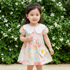 레이스카라 플라워패턴 반팔원피스