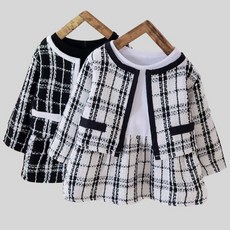 [앙디] P원피스 쉐커Set (P382) / (트위드원피스+트위드자켓)_(아동복 의류 여아용 봄 가을 예쁜원피스)