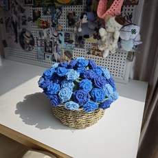 모미얀 뾰족장미 블랭킷 꽃다발 담요 DIY 키트*유투브 무료 영상 포함, 블루100cm(몸통 라이트블루), 1개