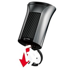 日本SEIWA 烤漆面碳纖紋下蓋可開式太陽能LED燈煙灰缸 WA6，太陽能充電，夜間感應照明，車用煙灰缸, 1個