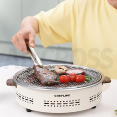 [인포벨]TV홈쇼핑정품 애드크로스 1초 직화구이 올인원 스텐 바비큐 캠핑 고기 불판 전기 그릴 코팅팬