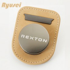 Ryusei 차량용 선글라스 클립 쌍용호환 자동차 선바이저 안경 썬글라스 걸이 카드 수납 거치대 무료각인 토레스 렉스턴 코란도 R225-S, 1개, Rexton-베이지