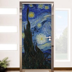 아트박스/꾸밈 pc997-명화별이빛나는밤_현관문시트지, 본품