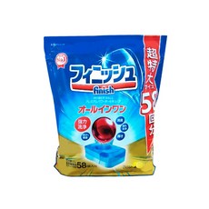 日本Finish 地球製藥 高效能強力洗淨洗碗錠 強效洗碗機專用洗碗粉 洗碗機 洗滌粉劑 機體清潔劑, 1個, Finish 洗碗錠(58入)檸檬香, 1.087kg