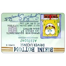 카툰 운전면허증 신용카드 스킨 패트릭 스타 스티커 패치 은행카드 무광 데칼 장식 선물, Big Chip, 3 1PCS