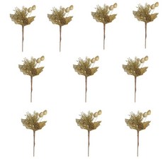 金色閃光漿果樹枝10件組，聖誕樹裝飾配件，節慶裝飾精選，打造優雅聖誕氛圍, 4