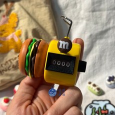 民航空姐卡通機械計數器 漢堡包解壓計數器 點數手按記數器 孕婦胎動計數 針織記次可歸零人流量計數器 倉庫盤點計算器, 1個