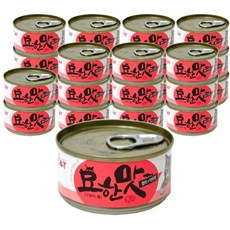 묘한맛 고양이 간식 캔, 참치 + 타우린 혼합맛, 80g, 24개