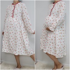 꽃다발 긴팔 요루원피스 수유복원피스 산모복 산후조리복 임산부홈웨어 수유원피스