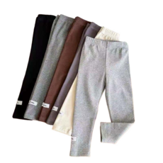 WEI' Y 童裝女童加絨保暖內搭褲，秋冬刷毛長褲，兒童外穿洋氣褲子