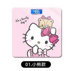 玲玲購 酷洛米 電子體重計（滿版大圖款） kitty體重計 電子體重計 體重機 電子體重計 電子體重機 電子體重秤, kitty粉色, 1個