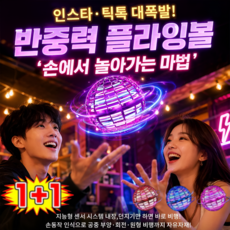 1+1공중부양 플라잉 부메랑볼 선회 공중부양 장난감 LED 스핀 라이트공 충격 방지 메쉬 자동 정지, [1+1개]레드+퍼플