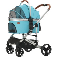 Ingborsa豪華鋁合金寵物推車，Mommywant獨家款，折疊式外出推車，貓狗適用, 藍色,灰色, 1箱