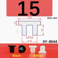 T형 삽입물 구멍이 등급 실리콘 플러그 6MM 블랭킹 엔드 수도관 고무 68 시험관, 11 15mm_02 2Pcs (White)