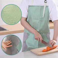 핏사운드 방수 앞치마 주방 손타올 일체형, 1개, 그린