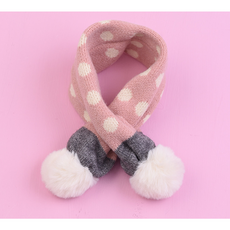 JUN팩토리 유아동 쁘띠머플러 쁘띠도트방울 머플러 워머 크리스마스 KC인증 어린이집 개별포장 유치원 답례품 생일선물, 1개, 핑크