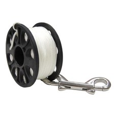 30M 스쿠버 다이빙 POM 플라스틱 스풀 핑거 릴 스테인리스 스틸 더블 엔드 후크 SMB 장비 동굴 다이브, 1) white line 30m