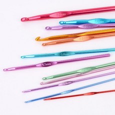 컬러 뜨개질 코바늘 세트 알루미늄 재질 12p 수예 인테리어 뜨개질바늘