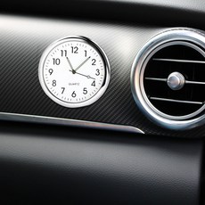 차량용 시계 아날로그 자동차 접착식 배터리 타입 건전지 포함, 화이트, 1개