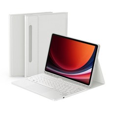 데이웍스 갤럭시탭 S9+ S9 FE+ 플러스 블루투스 터치패드 키보드 케이스 S펜 수납, 모티보 플러스_화이트, 1개