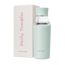 MOOA 스테인리스 보온보냉 텀블러 트라이탄 티백 물병, 1개, 350ml, 소프트 민트