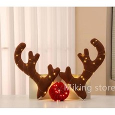 순록 장식 뿔 자동차 코 경적 의상 장식 루돌프 크리스마스 뿔 빨간 코 장 액세서리 귀여운, 3)b