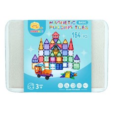 SCIENCEBABY 磁力積木164片基本系列 兒童益智玩具, 雪鑽彩色, 164