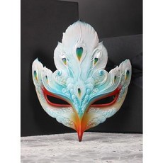 有貨魂作物原創手繪網紅漢服古風面具舞會成人裝扮道具中國風全臉面具 DIY手工好物鋪, 青鳥之戀, 1個