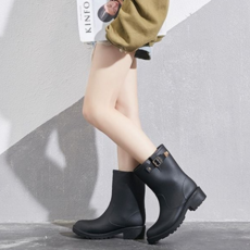 여성 부츠 캐주얼 방수 고무 여성 장마 부츠 비오는날 블랙레인 여성비 장마철 여자비 신발 패션 장화 미들