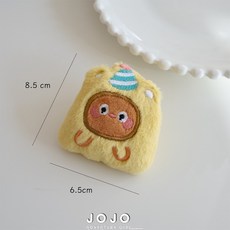 JOJO 童趣刺繡狗狗別針, 1個, 帽帽小黃熊