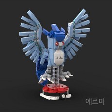 레고 호환 블록 MOC 머리 포켓몬 신수 조립 모델 장식품 DIY, 냉동 새 515pcs, 1개