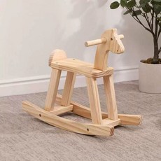 의자 원목 흔들목마 나무 북유럽 소품 카페, A. 로그 나무 색소 1  2 세 어린이에게