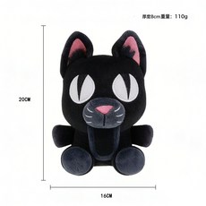 跨境新品99Nights恐怖遊戲周邊Q版黑貓毛絨公仔99夜麋鹿玩偶玩具, 1個, Q版貓:普通包裝