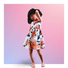兒童無袖花洋裝 女童夏季連身裙