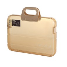 文件收納盒 a4 收納盒 手提收納盒, 卡其色, 1個