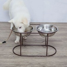 급식기 개밥 그릇 사료 급여기 반려동물 애견, 36cmx16cmx15cm, 1개, 고동색