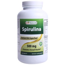 Best Naturals 螺旋藻 500mg 無麩質無糖片, 1個, 500 件