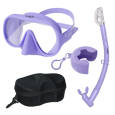 써핏 물유입차단 접이식 스노쿨링 세트, 라벤더