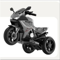兒童電動摩托車 三輪車 小孩可騎充電遙控玩具車, 灰色小驅動音樂款:1個