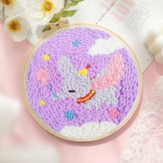 초보자 DIY 자수 양모 펀치 바늘 포크 키트 20cm 어린이, 20*20cm, 1개