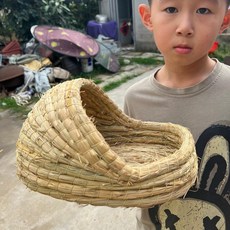 애완동물 겨울 둥지 부화기 집, 중간 크기 슬리퍼 밀짚 둥지, 1개