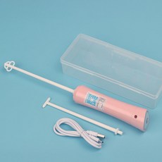 日本にほん 奶粉攪拌棒加長柄電動調奶器 迷你嬰兒奶粉攪拌器 沖調不結塊, 充電款粉色+2條杆+收納盒+充電線