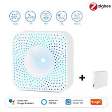 Tuya ZigBee/WiFi 공기질 감지기 PM2.5 포름알데히드 VOC CO2 온도 습도 6in1 스마트 에어 센서 알렉사 구글, [03] Zigbee and gateway