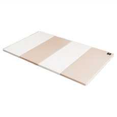 韓國design skin 超厚4cm兒童摺疊地墊，安全無毒，易於收納，簡約時尚, 奶茶色