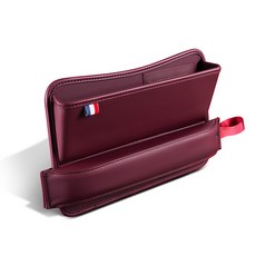 AUTO CREW 車用皮革縫隙收納側袋, 紅色