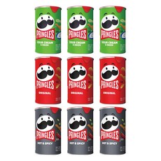 프링글스 53g*3종(오리지날53g*3+양파맛53g*3+매운맛53g*3), 53g, 1세트